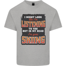 In My Head I've Gone Skiing Funny Skier Kids T-Shirt Childrens Sports Grey