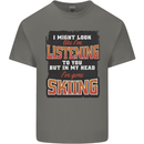 In My Head I've Gone Skiing Funny Skier Mens Cotton T-Shirt Tee Top Charcoal