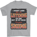 In My Head I've Gone Skiing Funny Skier Mens T-Shirt 100% Cotton Sports Grey