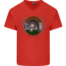 India Bodybuilding Flag Gym Training Indian Mens V-Neck Cotton T-Shirt Red