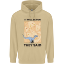 Indoor Rock Climbing Wall Funny T-Rex Dinosaur Mens 80% Cotton Hoodie Sand