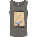 Indoor Rock Climbing Wall Funny T-Rex Dinosaur Mens Vest Tank Top Charcoal