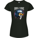 Iron and Bone Bike Skull Motorcycle Motorbike Womens Petite Cut T-Shirt Black