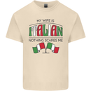 Italian Wife Nothing Scares Me Funny Italy Mens Cotton T-Shirt Tee Top Natural