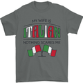 Italian Wife Nothing Scares Me Funny Italy Mens T-Shirt 100% Cotton Charcoal