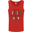 Italian Wife Nothing Scares Me Funny Italy Mens Vest Tank Top Red