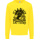 Its a Black Cat Thing Halloween Mens Sweatshirt Jumper Yellow
