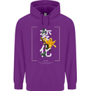 Japanese Flowers Quote Japan Change Mens 80% Cotton Hoodie Purple