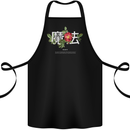 Japanese Flowers Quote Japan Magic Cotton Apron 100% Organic Black