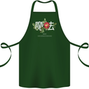 Japanese Flowers Quote Japan Magic Cotton Apron 100% Organic Forest Green