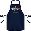 Japanese Flowers Quote Japan Magic Cotton Apron 100% Organic Navy Blue