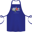 Japanese Flowers Quote Japan Magic Cotton Apron 100% Organic Royal Blue