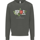 Japanese Flowers Quote Japan Magic Kids Sweatshirt Jumper Storm Grey