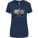 Japanese Flowers Quote Japan Magic Womens Wider Cut T-Shirt Navy Blue