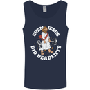 Jesus Deadlift Funny Gym Bodybuilding Training Mens Vest Tank Top Navy Blue