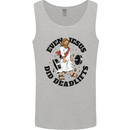 Jesus Deadlift Funny Gym Training Bodybuilding Mens Vest Tank Top Sports Grey