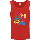 Joystick Art Gaming Gamer Controller Video Game Mens Vest Tank Top Red