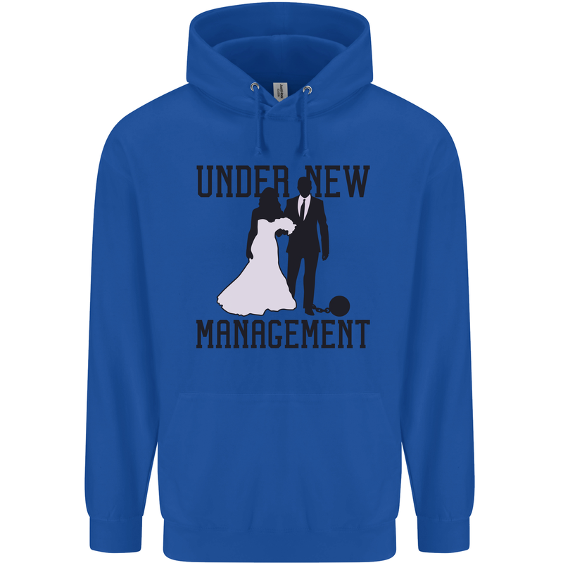 Just Married Under New Management Childrens Kids Hoodie Royal Blue
