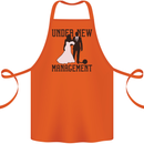 Just Married Under New Management Cotton Apron 100% Organic Orange