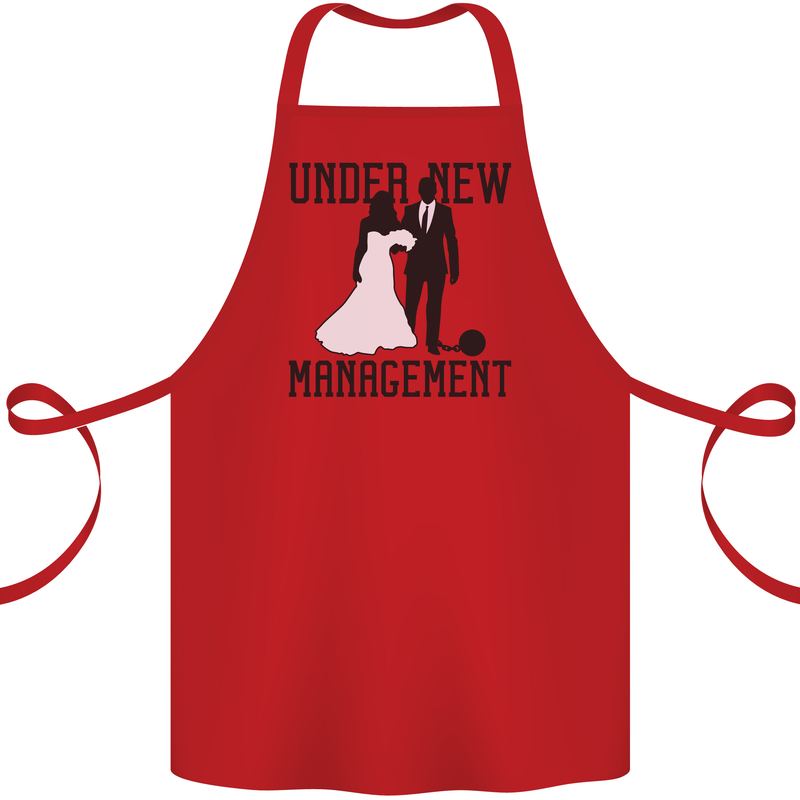 Just Married Under New Management Cotton Apron 100% Organic Red
