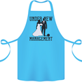 Just Married Under New Management Cotton Apron 100% Organic Turquoise