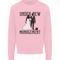 Just Married Under New Management Kids Sweatshirt Jumper Light Pink