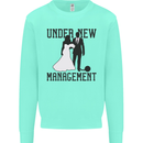 Just Married Under New Management Kids Sweatshirt Jumper Peppermint