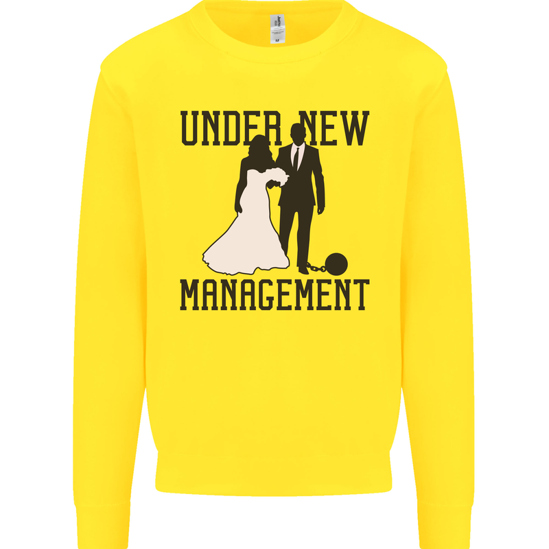 Just Married Under New Management Kids Sweatshirt Jumper Yellow