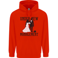 Just Married Under New Management Mens 80% Cotton Hoodie Bright Red