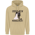 Just Married Under New Management Mens 80% Cotton Hoodie Sand