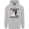 Just Married Under New Management Mens 80% Cotton Hoodie Sports Grey