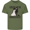 Just Married Under New Management Mens Cotton T-Shirt Tee Top Military Green