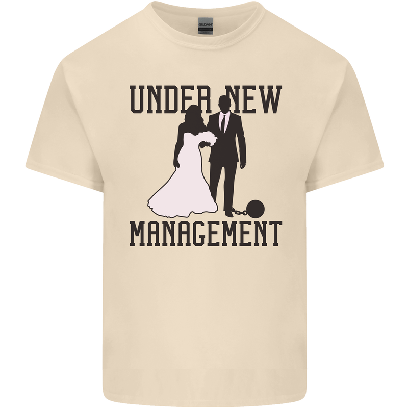 Just Married Under New Management Mens Cotton T-Shirt Tee Top Natural