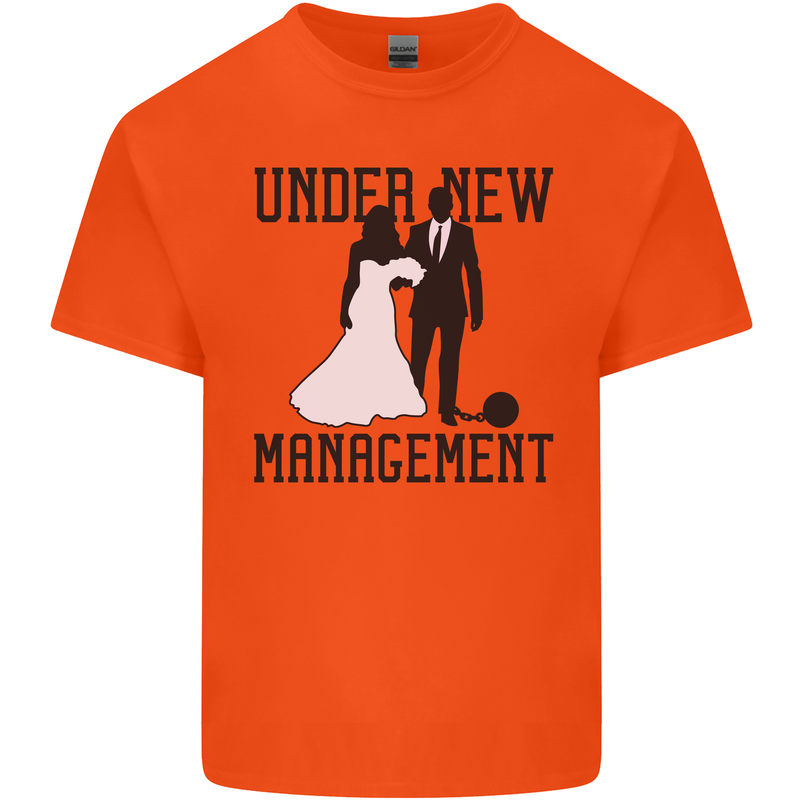 Just Married Under New Management Mens Cotton T-Shirt Tee Top Orange