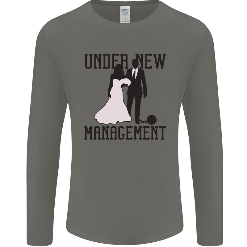 Just Married Under New Management Mens Long Sleeve T-Shirt Charcoal