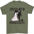 Just Married Under New Management Mens T-Shirt 100% Cotton Military Green