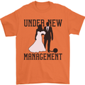 Just Married Under New Management Mens T-Shirt 100% Cotton Orange