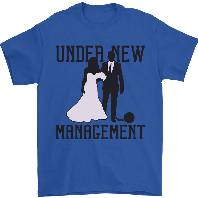 Just Married Under New Management Mens T-Shirt 100% Cotton Royal Blue