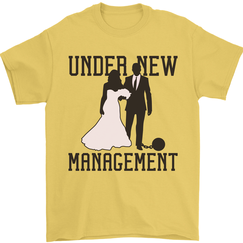 Just Married Under New Management Mens T-Shirt 100% Cotton Yellow