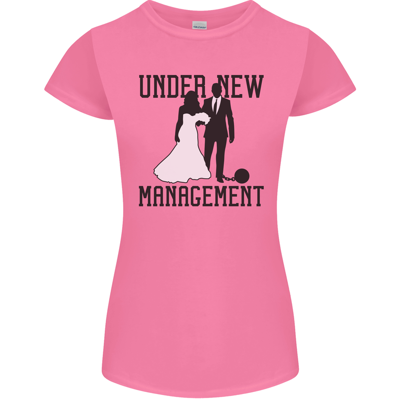 Just Married Under New Management Womens Petite Cut T-Shirt Azalea