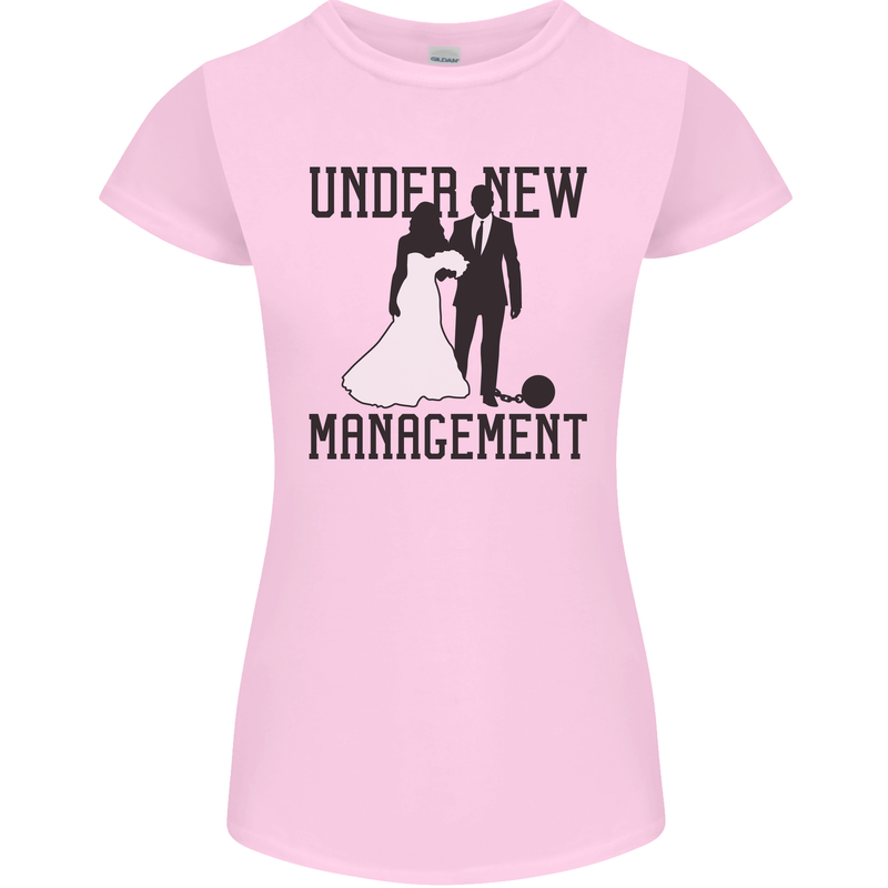 Just Married Under New Management Womens Petite Cut T-Shirt Light Pink
