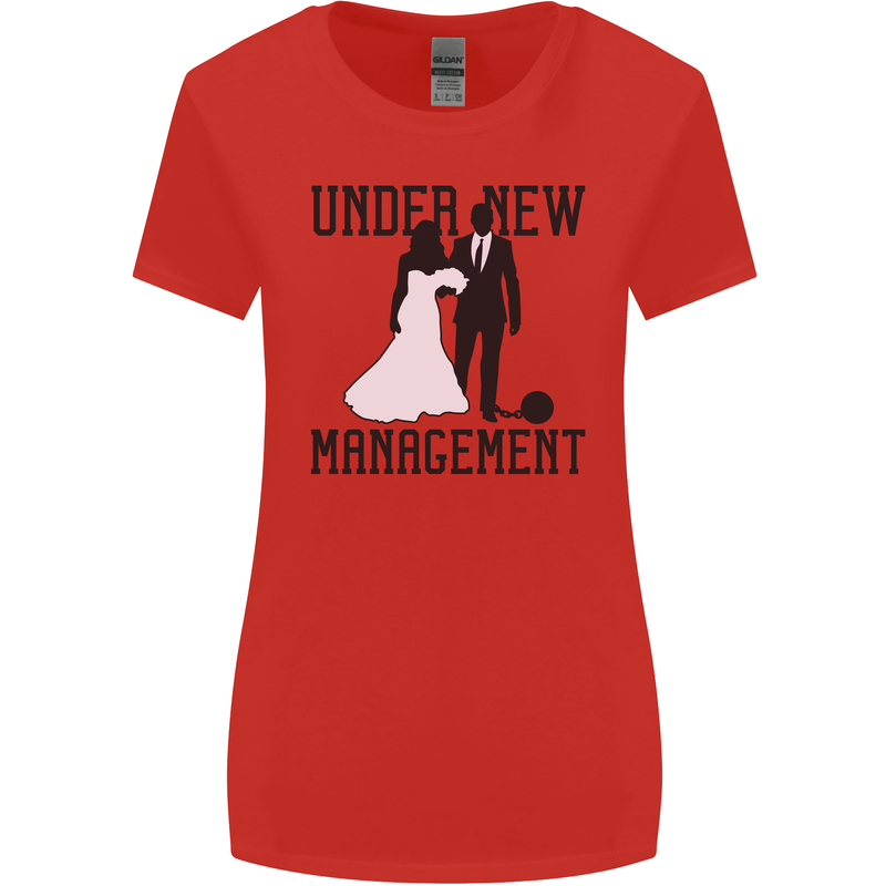 Just Married Under New Management Womens Wider Cut T-Shirt Red