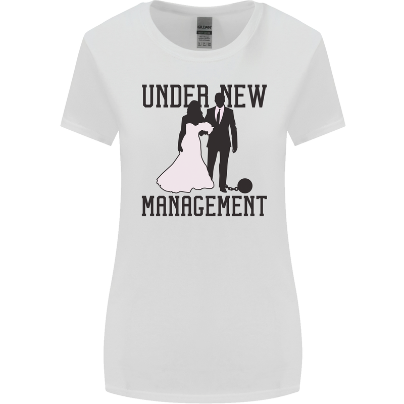Just Married Under New Management Womens Wider Cut T-Shirt White