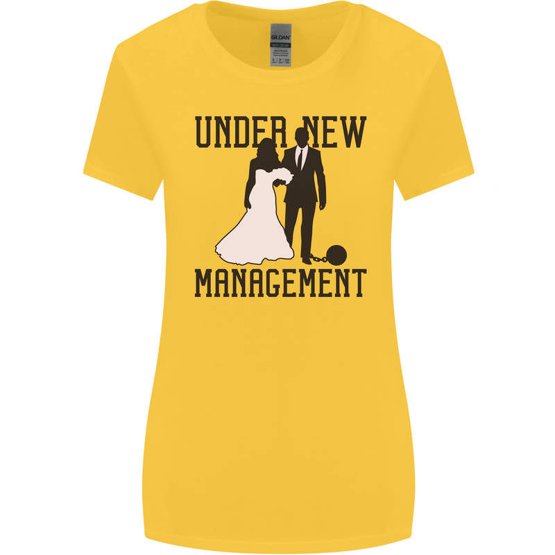 Just Married Under New Management Womens Wider Cut T-Shirt Yellow