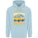 Just a Boy Who Loves Buses Bus Driver Mens 80% Cotton Hoodie Light Blue
