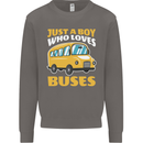 Just a Boy Who Loves Buses Bus Driver Mens Sweatshirt Jumper Charcoal