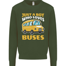 Just a Boy Who Loves Buses Bus Driver Mens Sweatshirt Jumper Forest Green