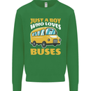 Just a Boy Who Loves Buses Bus Driver Mens Sweatshirt Jumper Irish Green