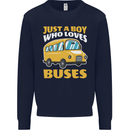 Just a Boy Who Loves Buses Bus Driver Mens Sweatshirt Jumper Navy Blue
