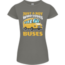 Just a Boy Who Loves Buses Bus Driver Womens Petite Cut T-Shirt Charcoal